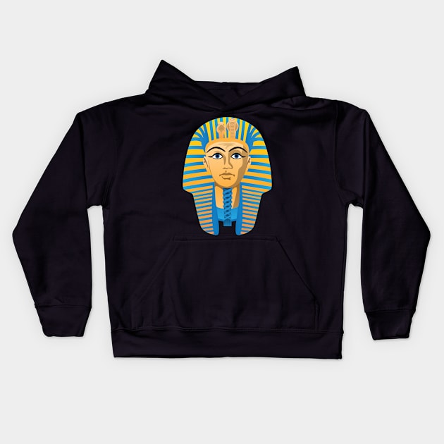 Egyptian Golden Pharaoh Burial Mask Kids Hoodie by hobrath